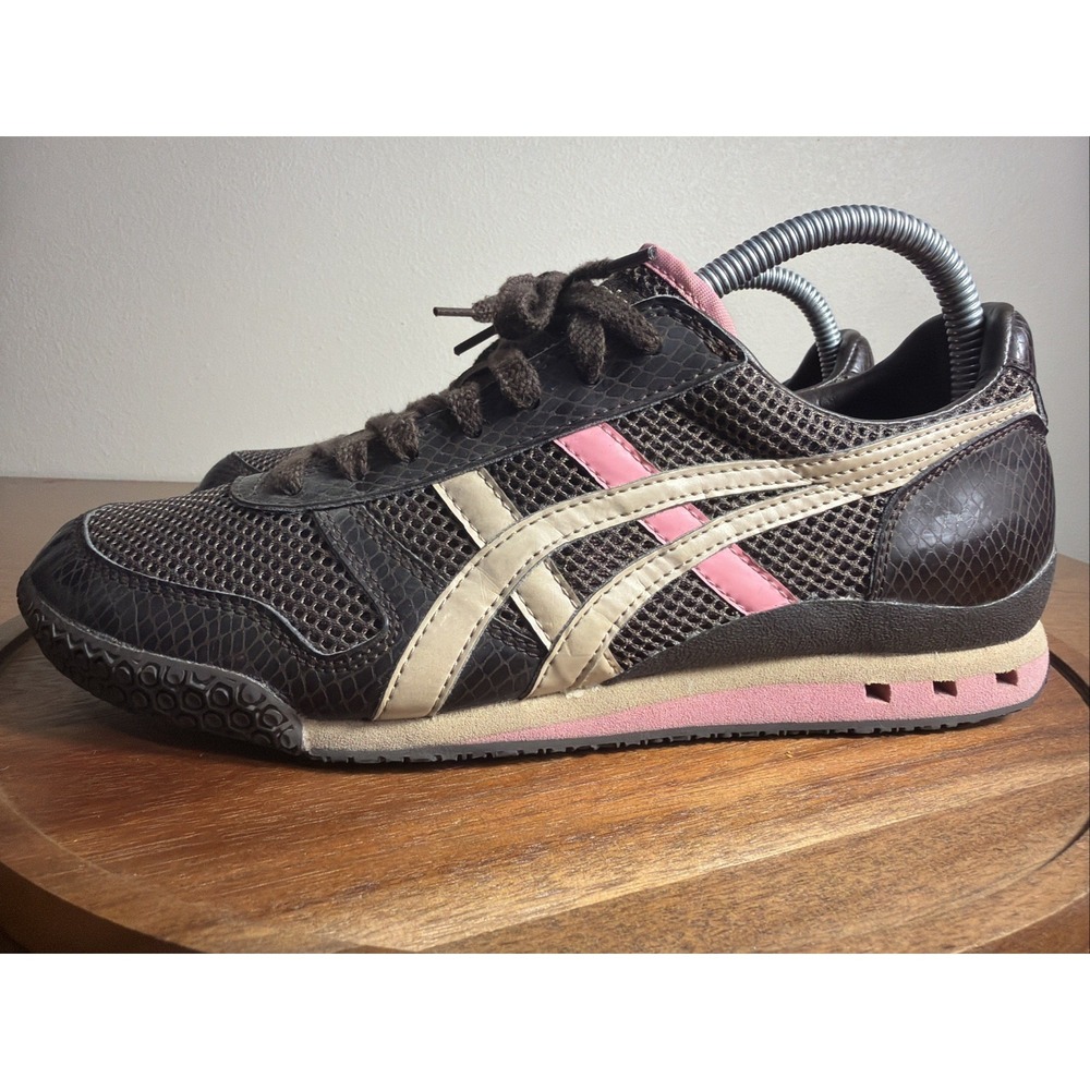 Onitsuka Tiger Ultimate 81 Womens 9 Brown Pink Snakeskin Sneakers HQ61K